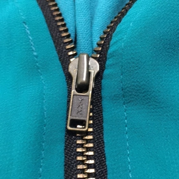 Vintage 𝅺IZ Byer Turquoise Teal Dress With Zipper Size Small - Picture 5 of 6